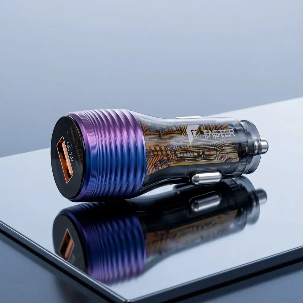 Faster FCC-200 iOS 22.5W iOS Power Torque Car Charger – 22.5W rated output & USB-A port