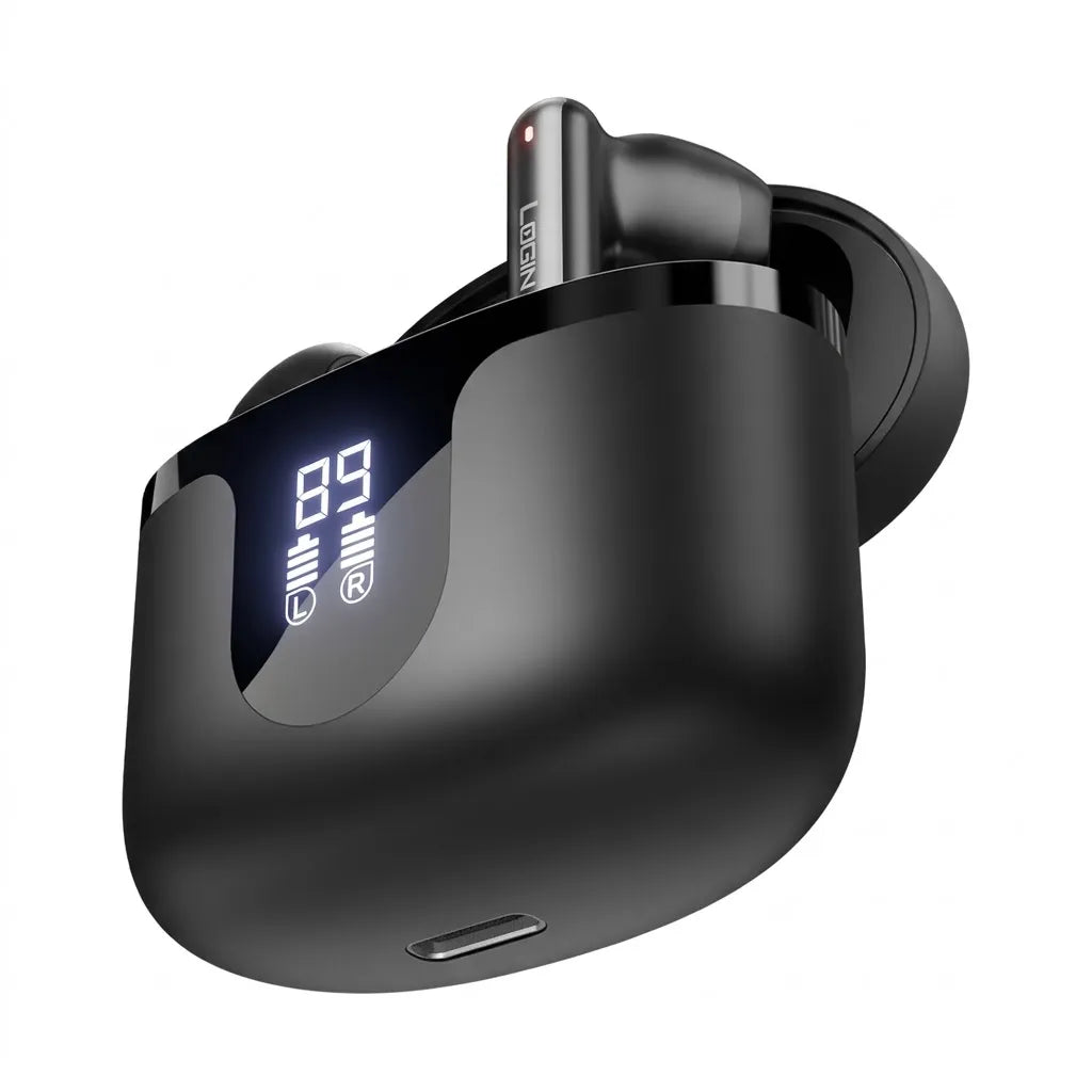 Login L-216 Drake TWS Earbuds with 13mm Drivers, LED Display & App EQ