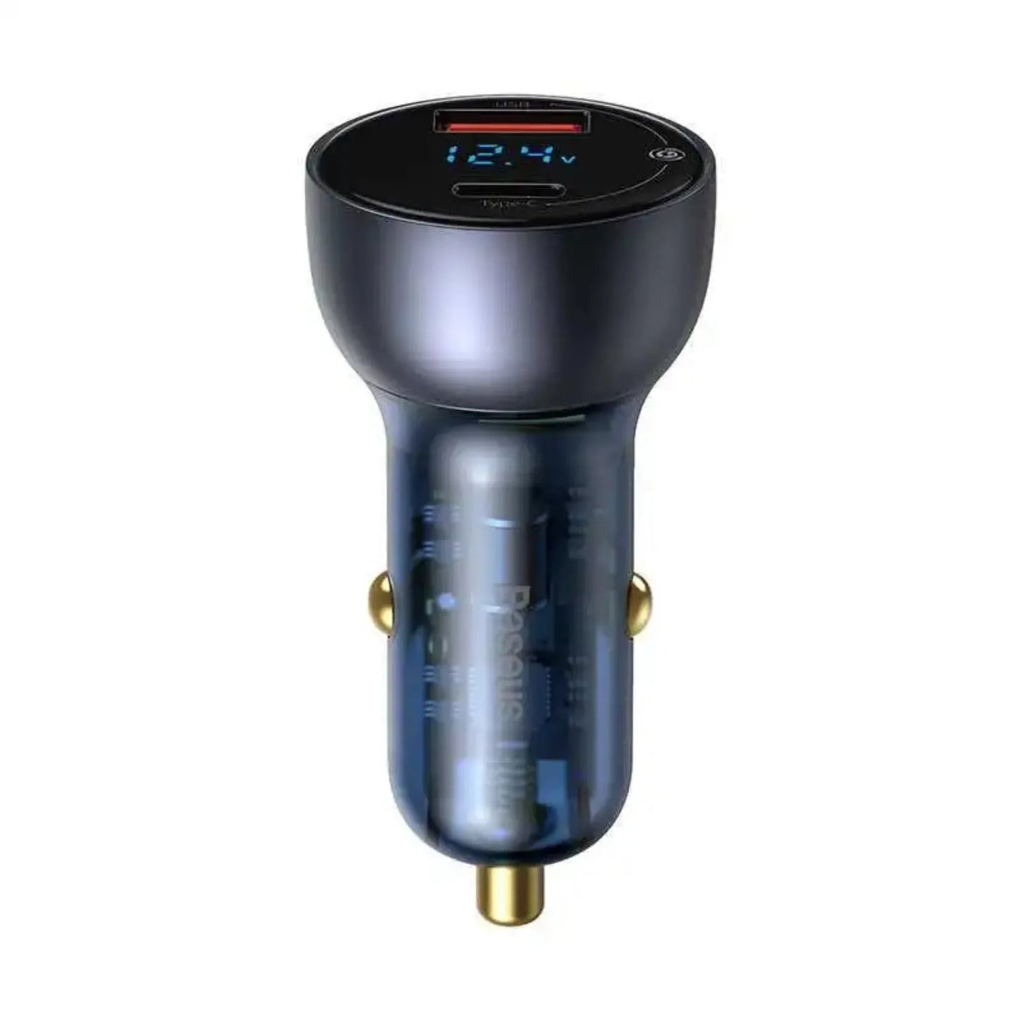 BASEUS Particular Digital Display QC + PPS Dual Quick Car Charger – 65W Dark Gray - dynsol