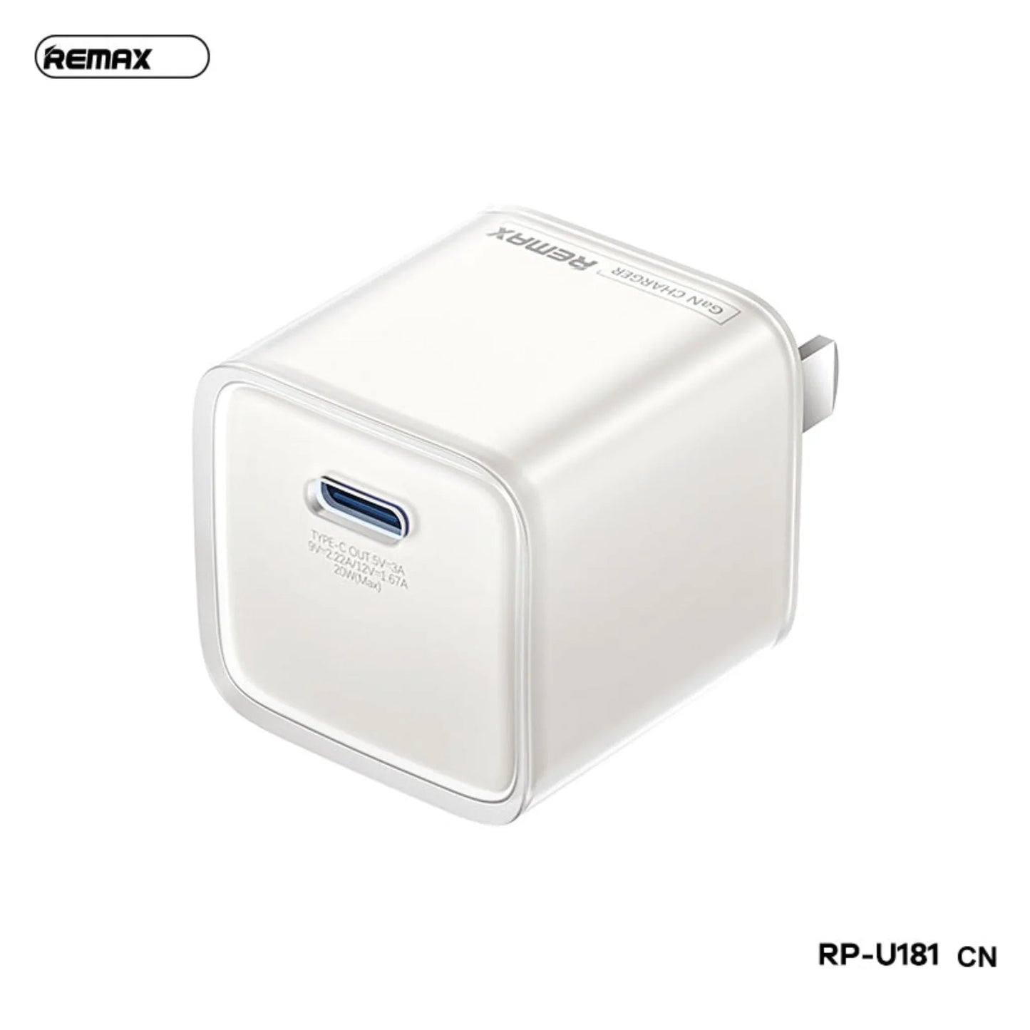 REMAX RP-U181 CN 20W 1C GaN Little Icecube Series Charger Price in Pakistan | dynsol.pk - dynsol