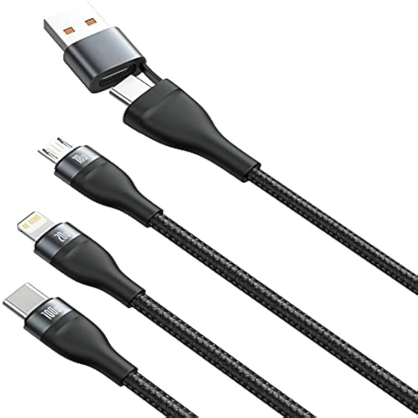 Baseus Flash Series Two-for-three Fast Charging Data Cable U+C to M+L+C 100W - dynsol