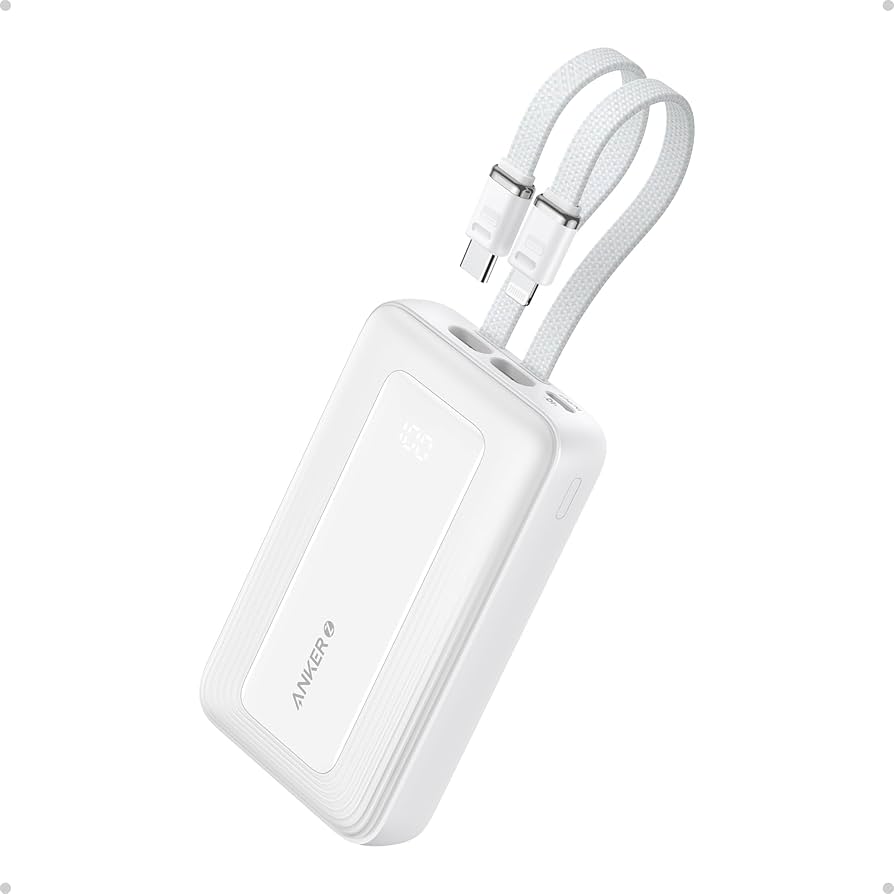 Anker Zolo A1680 Power Bank, 10,000mAh 30W Max Fast Portable Charger with Built-in Cables