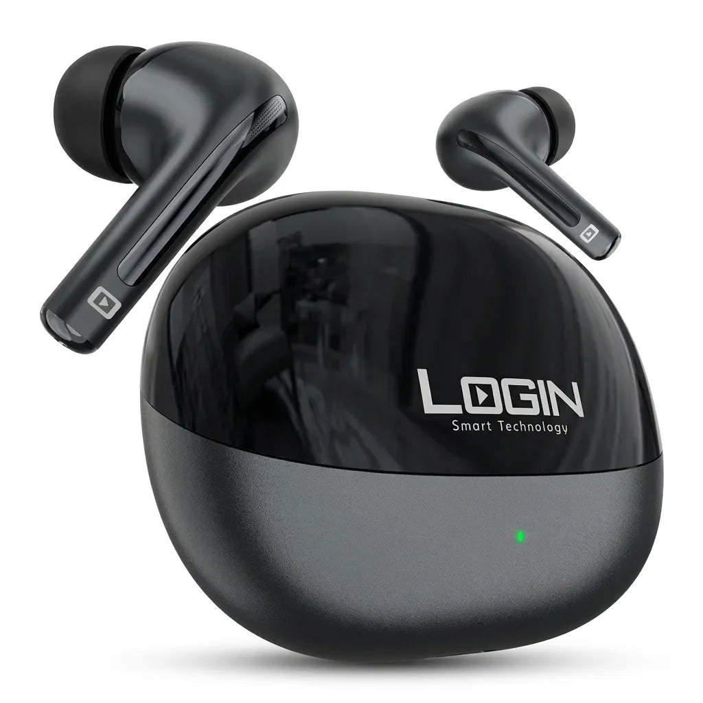 Login L-204 Kryos TWS Earbuds with 13mm Drivers, Bluetooth Audio & Glossy Finish