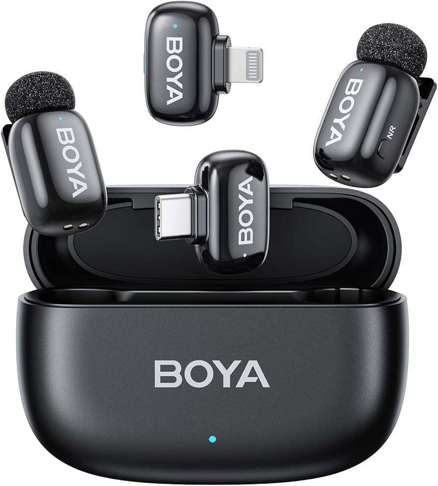 BOYA mini 12 2-Person Wireless Microphone with Lightning & USB-C