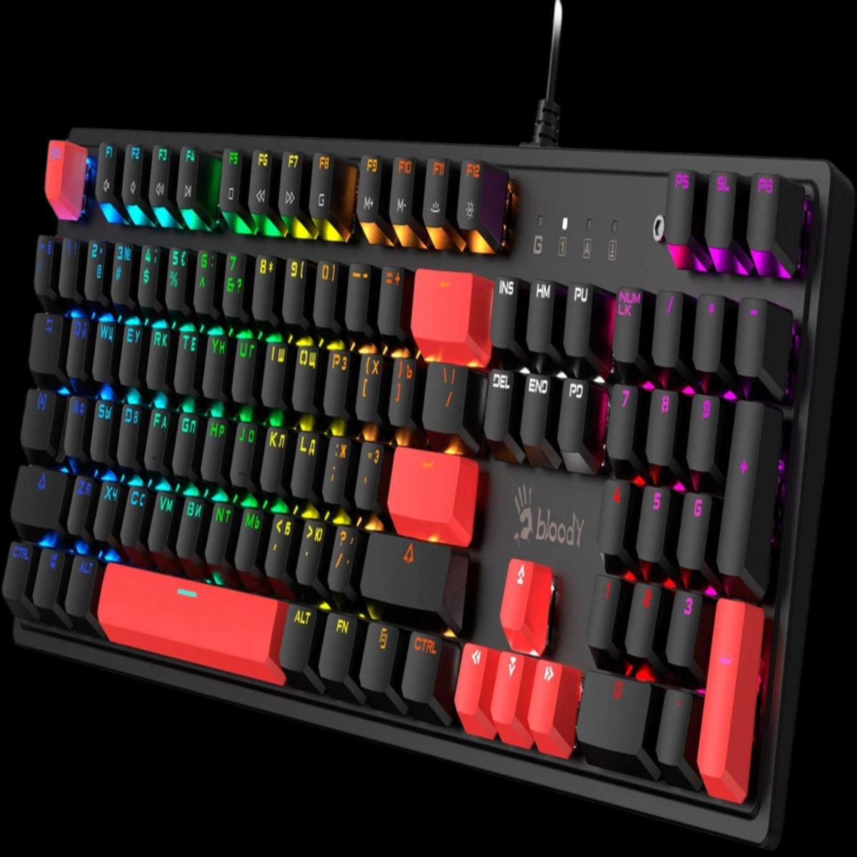 A4Tech S520N Fire Black RGB Backlit Gaming Keyboard