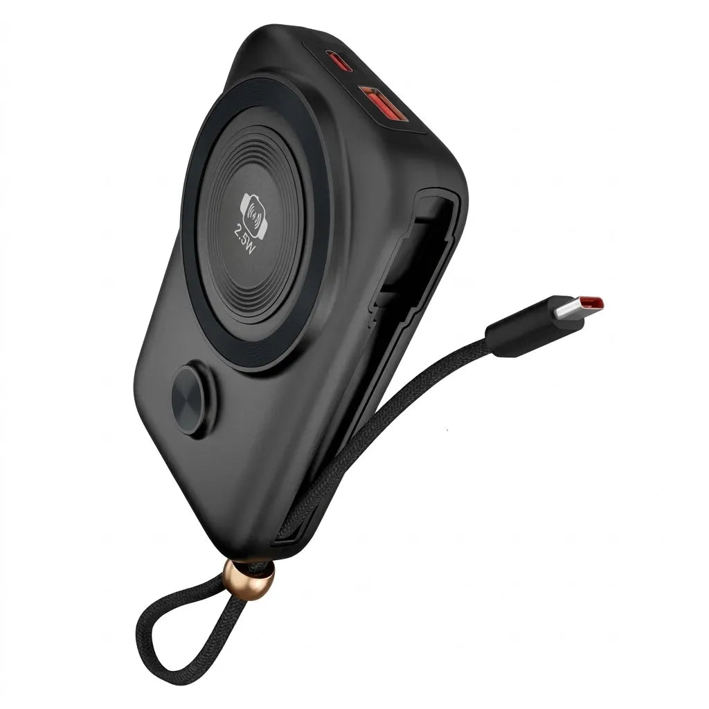 Login L-711 Mag Core 10,000mAh Power Bank with Magnetic Charging & Built-in Cable