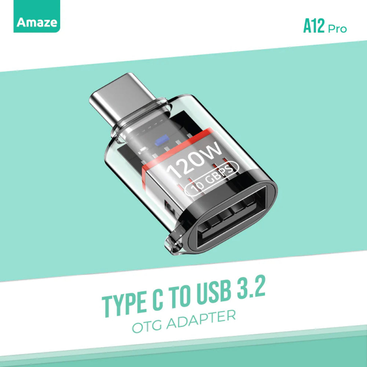 AMAZE A12 Pro Type-C to USB 3.0 Mini OTG Adapter