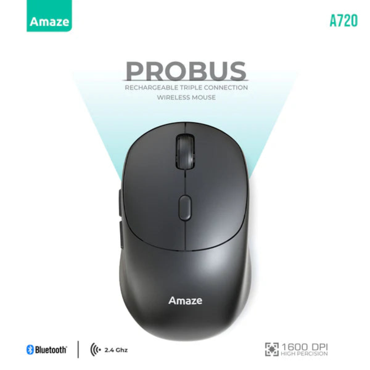 Amaze A720 Probus Triple Connection Rechargeable Wireless Mouse