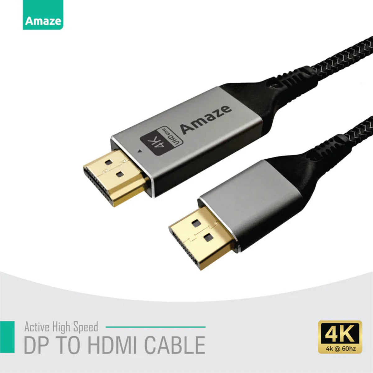 Amaze A815 DP to HDMI 4k@60hz Display Cable 2m