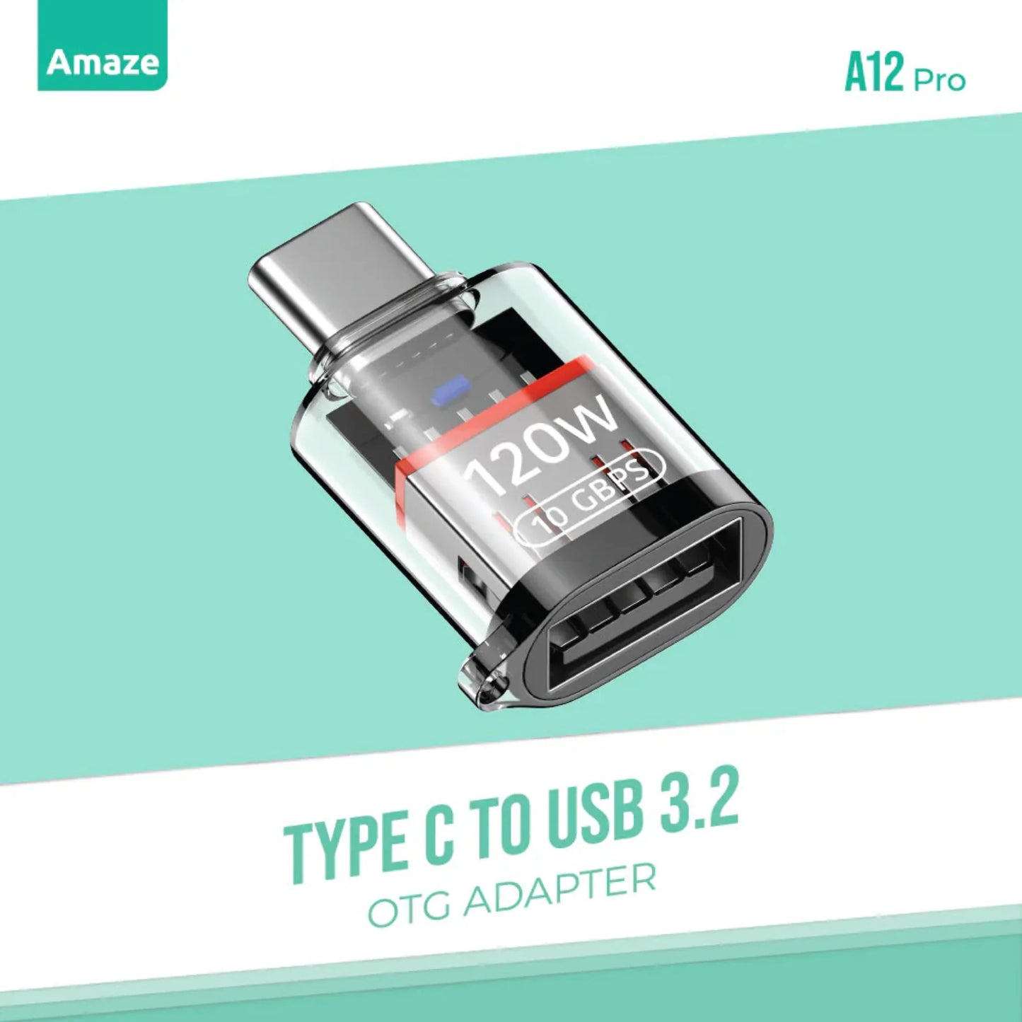 Amaze A12 Pro Type-C to USB 3.2 OTG Adapter 10Gbps – 120W | Best Price in Pakistan | Dynsol.pk - dynsol