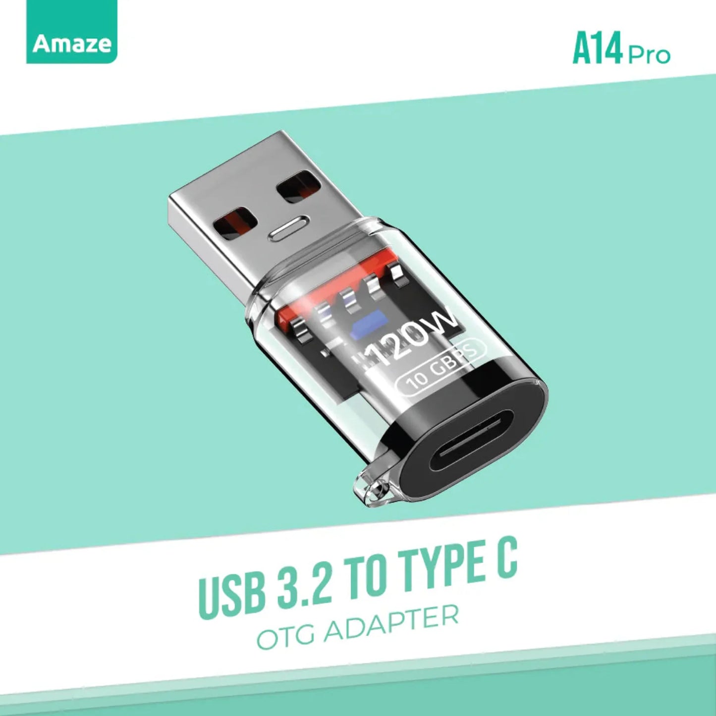 Amaze A14 Pro USB 3.2 to Type-C Female Adapter 10Gbps – 120W | Best Price in Pakistan | Dynsol.pk - dynsol