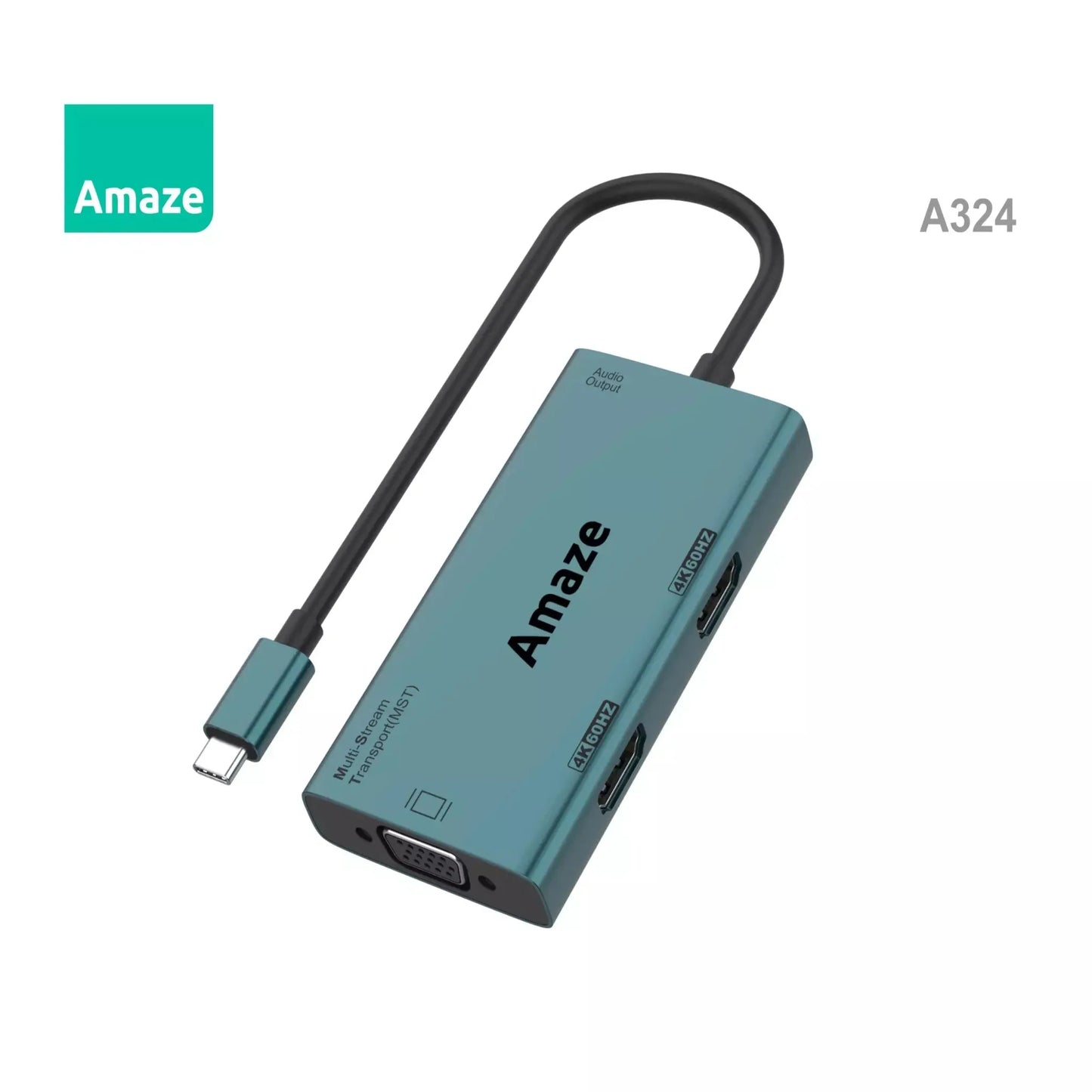 Amaze A324 Type‑C to Dual HDMI + VGA + Audio Hub Price In Pakistan | Dynsol.pk - dynsol