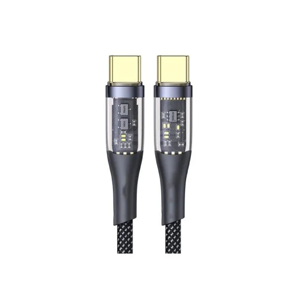 Aspor A153 240W LED Light Type-C to Type-C PD Fast Charging Cable 1.8M