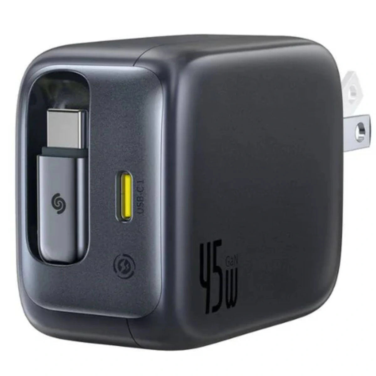 BASEUS EnerCore CJ11 Fast Charger with Retractable Cable – 45W (2C) US/JP, Cosmic Black | Price in Pakistan