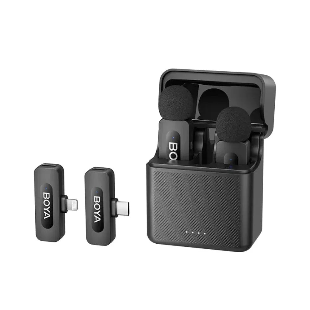 BOYA BY‑V3 Combo 2.4 GHz Dual‑Channel Wireless Microphone for USB‑C & iOS – Best Price in Pakistan | Dynsol.pk - dynsol