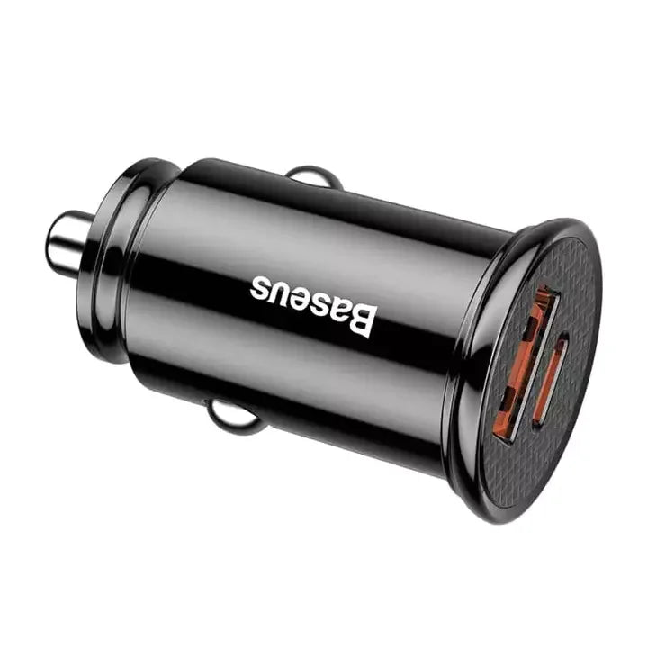 Baseus 30w Car Charger With USB + Type C Port - dynsol