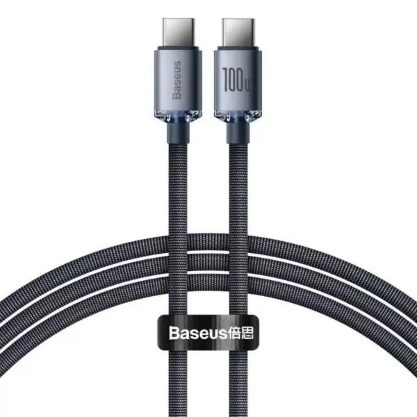 BASEUS Crystal Shine Series Fast Charging Data Cable Type-C to Type-C – 100W, 2M Black - dynsol