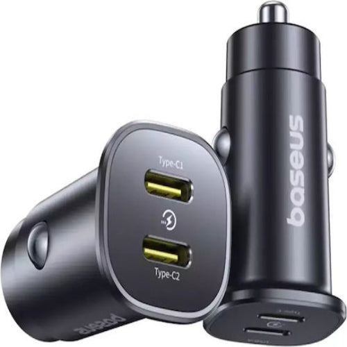 Baseus GoTrip DP1 30W Dual USB-C Car Charger | dynsol.pk