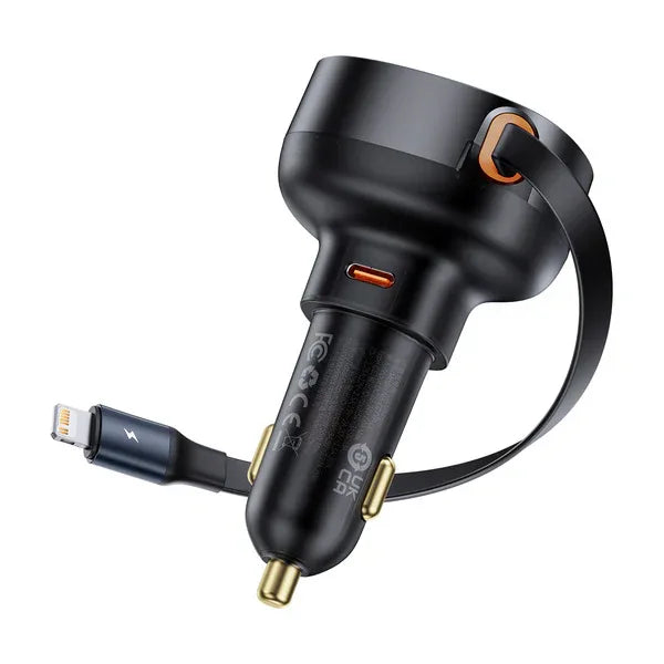 Baseus Enjoyment Pro Car Charger C +Retractable Cable 60W Price in Pakistan - dynsol