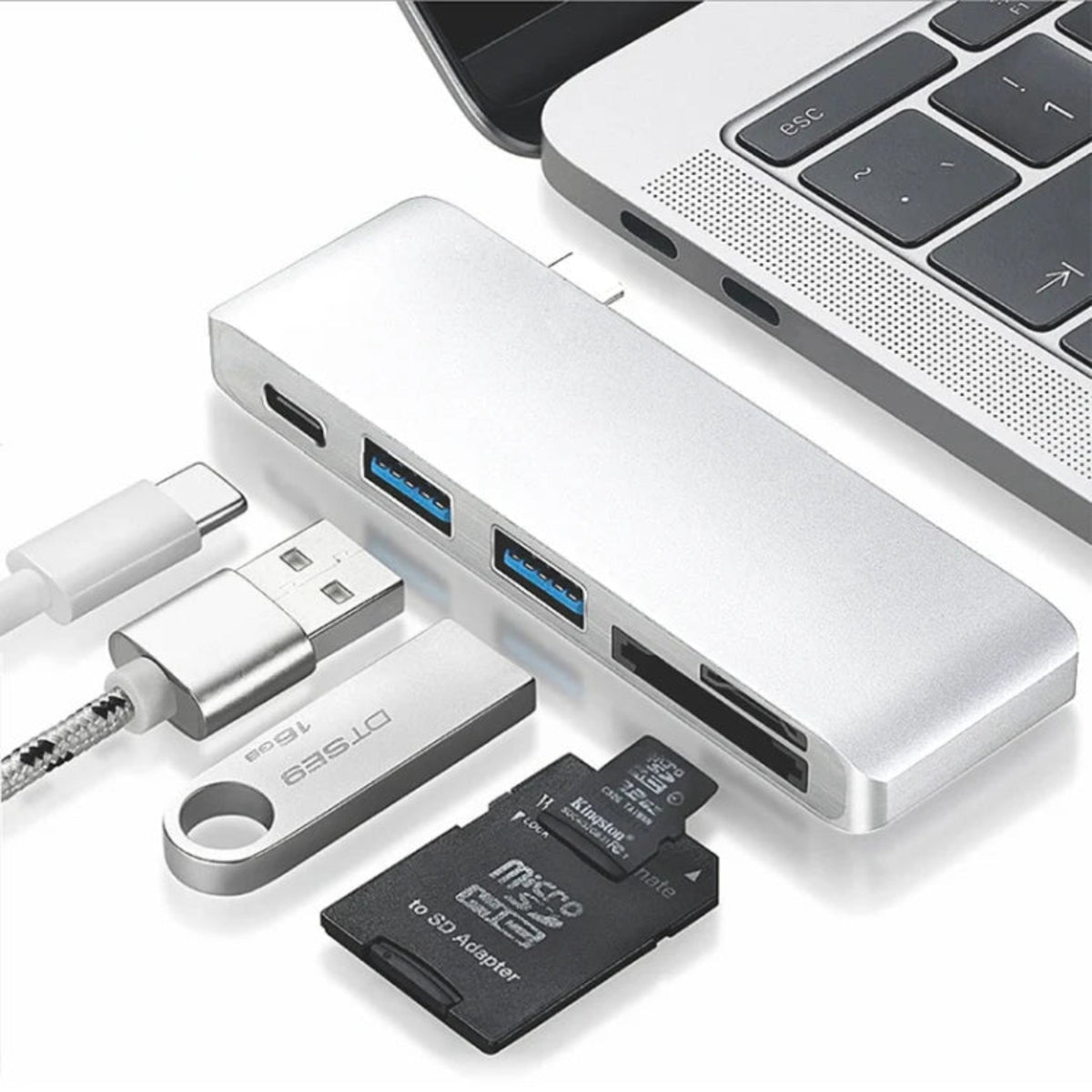 Basix T5 5-in-1 USB-C Hub Adapter | Expand Your Laptop Connectivity | Best Price in Pakistan | Dynsol.pk