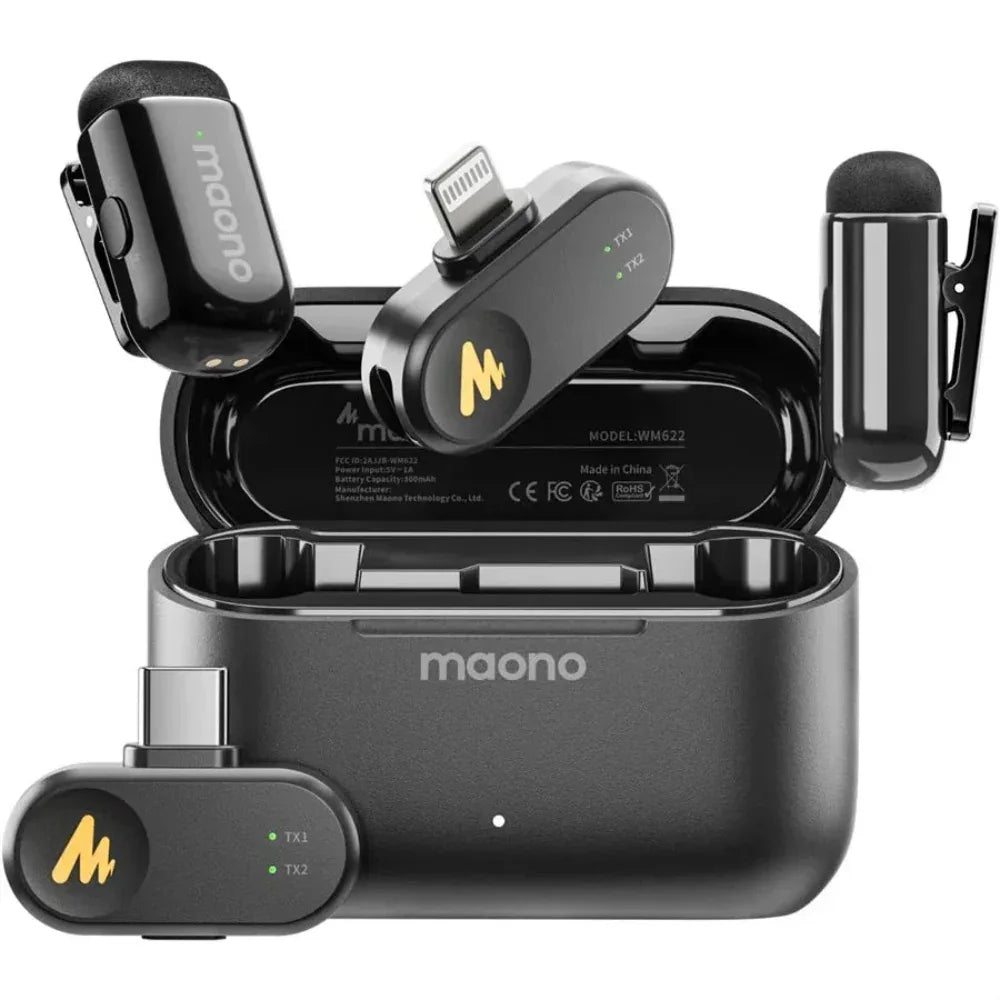 Maono Wave T1 Mini AI Wireless Lavalier Microphone PBC2 Type C + Lightning Connector Price in Pakistan |dynsol.pk - dynsol