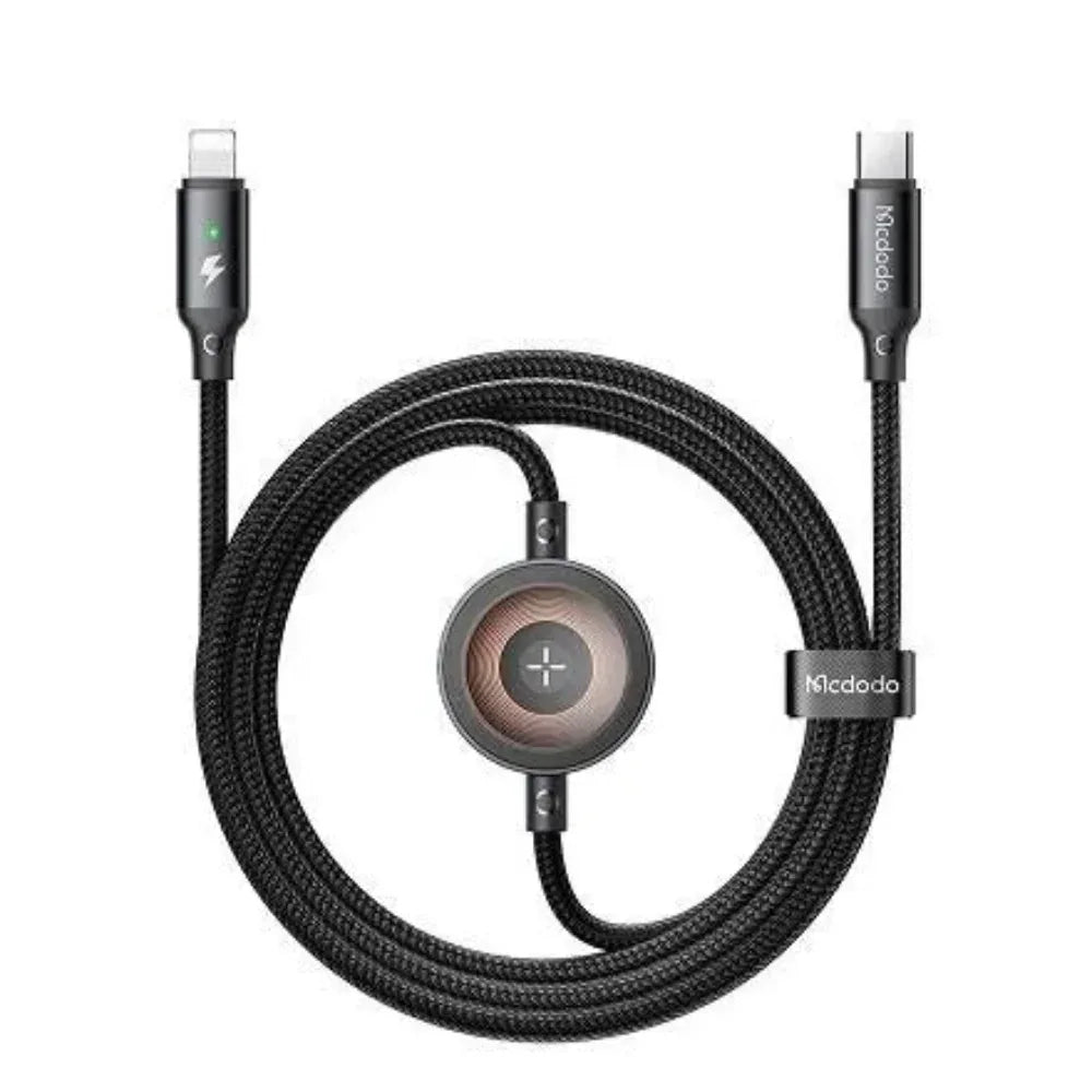 Mcdodo CA‑5680 2‑in‑1 36W Type‑C to Lightning + Apple Watch Wireless Charge Cable 5ft – Price in Pakistan | dynsol.pk - dynsol