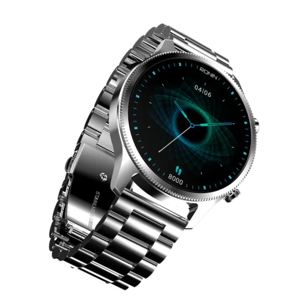 RONIN R‑010 Luxe Metallic Finish Bluetooth Calling Smart Watch AMOLED Price in Pakistan | dynsol.pk - dynsol