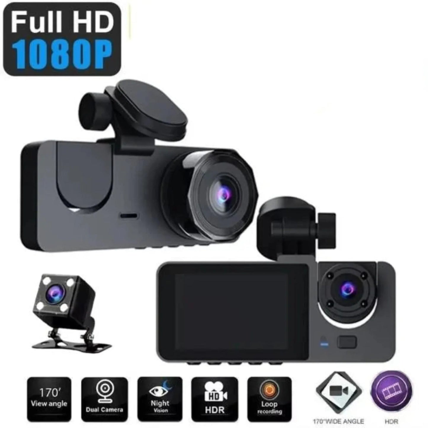 Y15 3-Channels WiFi Dash Cam 1080P HD Night Vision Reverse Camera with Parking Monitor Price in Pakistan | Dynsol.pk - dynsol