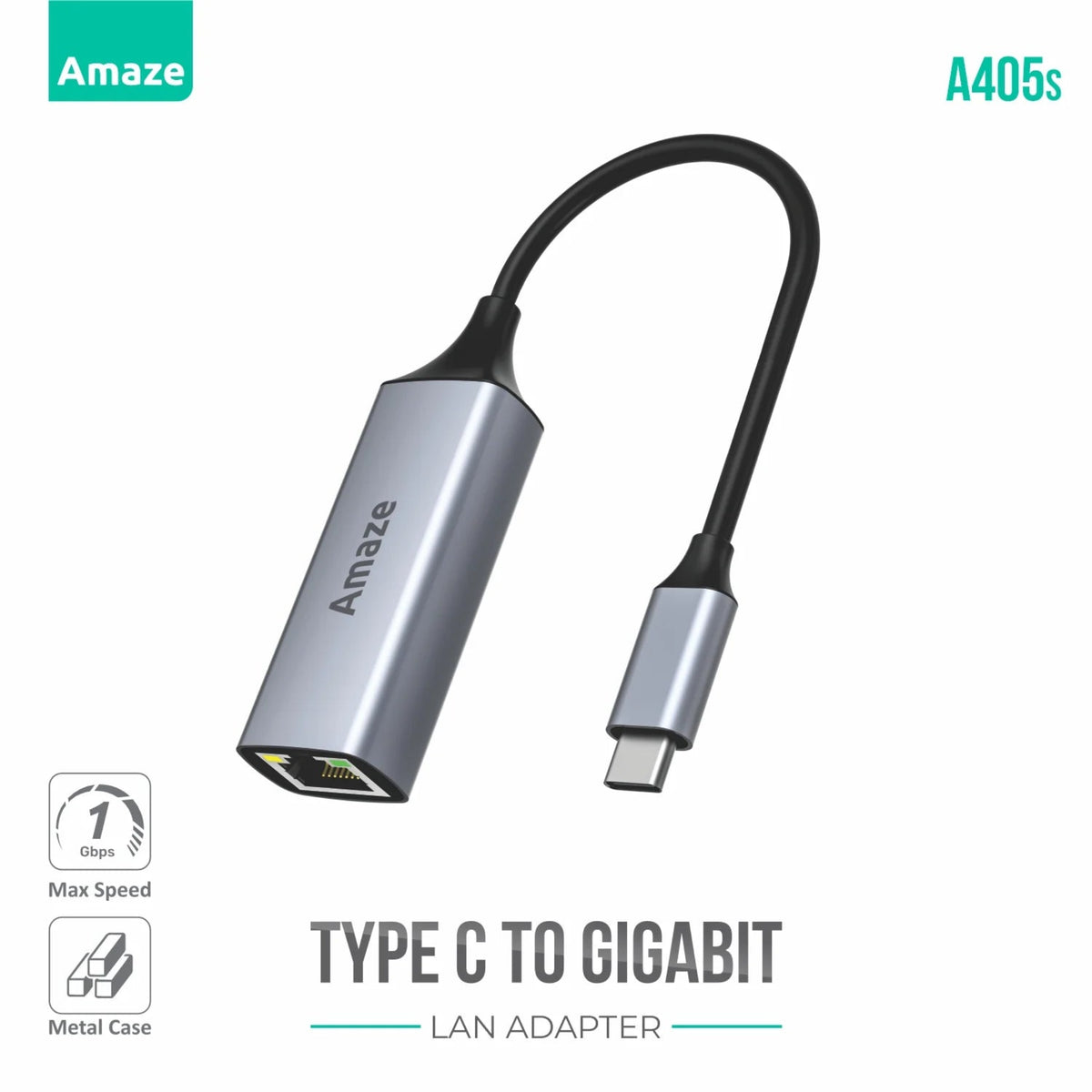 Amaze A405s Type-C To Gigabit Ethernet Adapter
