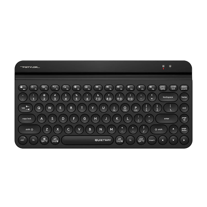 A4Tech FBK30 Mini black Bluetooth wireless keyboard with compact design, QuietKey typing, and multi-device support.