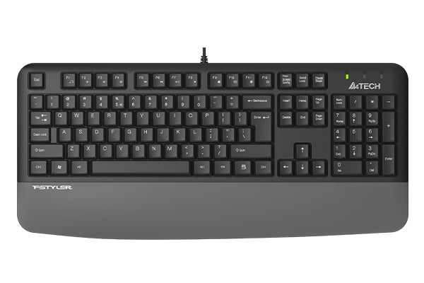 A4Tech FK20 Grey Mini Multimedia Keyboard with portable design, tablet cradle, low-noise keys, multimedia hotkeys, and multi-device compatibility for home, study, and office use