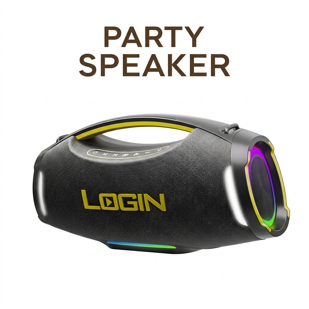 Login L-274 Vybeon Party Speaker – 80W RMS, RGB Lighting & Multi-Mode Playback