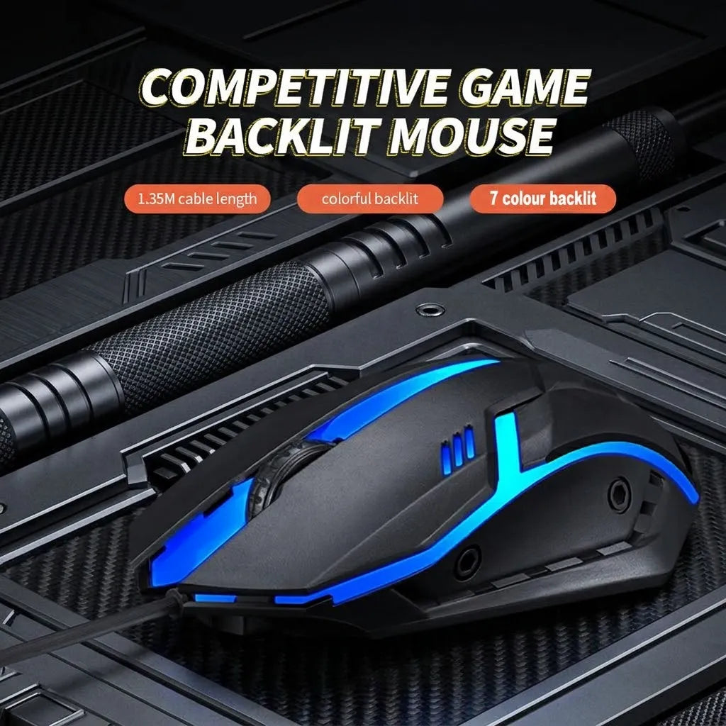Meetion MT-M371 USB Backlit Mouse with Rainbow Lighting, Adjustable DPI & Wired Control