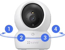 ALT Text:
EZVIZ H6c Pro 2K+ Type-C Pan & Tilt Smart Home Camera for indoor monitoring