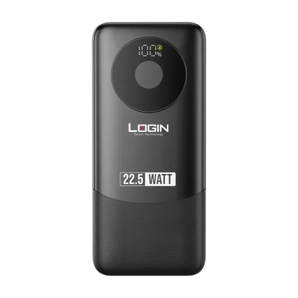 Login L-708 Voltra Pro 20,000mAh Power Bank with 22.5W Charging & Built-in Cables