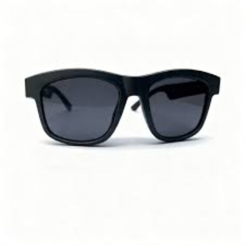 GSHADES RETRO NEO Black Bluetooth Audio Sunglasses front view with retro frame design