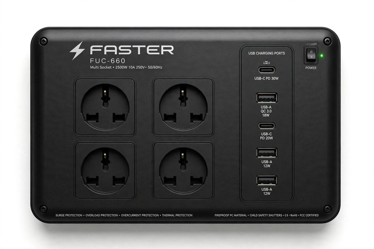 Faster FUC-660 Multi Socket – Multiple Socket Access, Shared Power Setup
