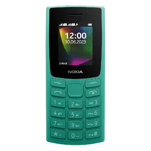 Nokia 106 keypad mobile phone in green color – front view