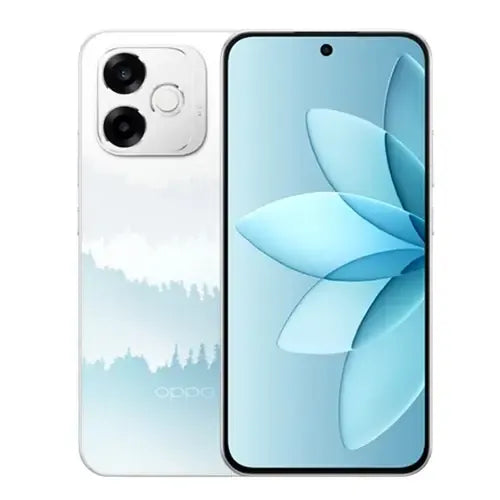 OPPO A6s Pro white variant showing sleek dual camera setup and edge-to-edge display with modern minimal design.