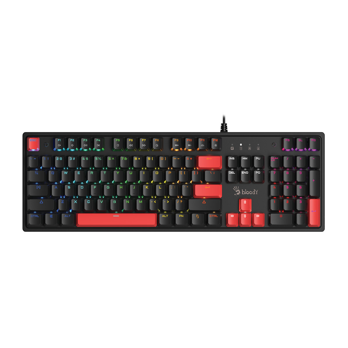 A4Tech S520N Fire Black RGB Backlit Gaming Keyboard