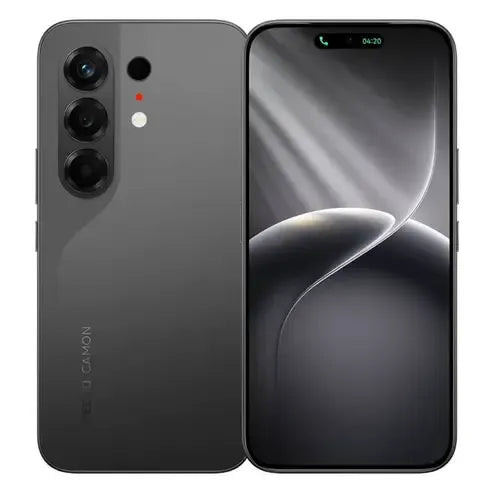 TECNO Camon 50 black color 8GB 256GB mobile phone front and rear view