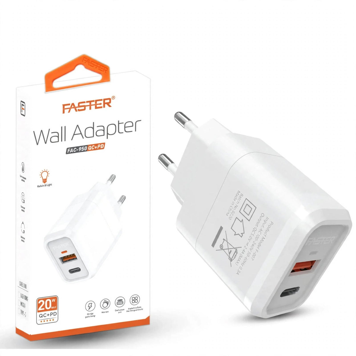 Faster FAC950 Charger Type-C – USB-C Device Support, Everyday Charging