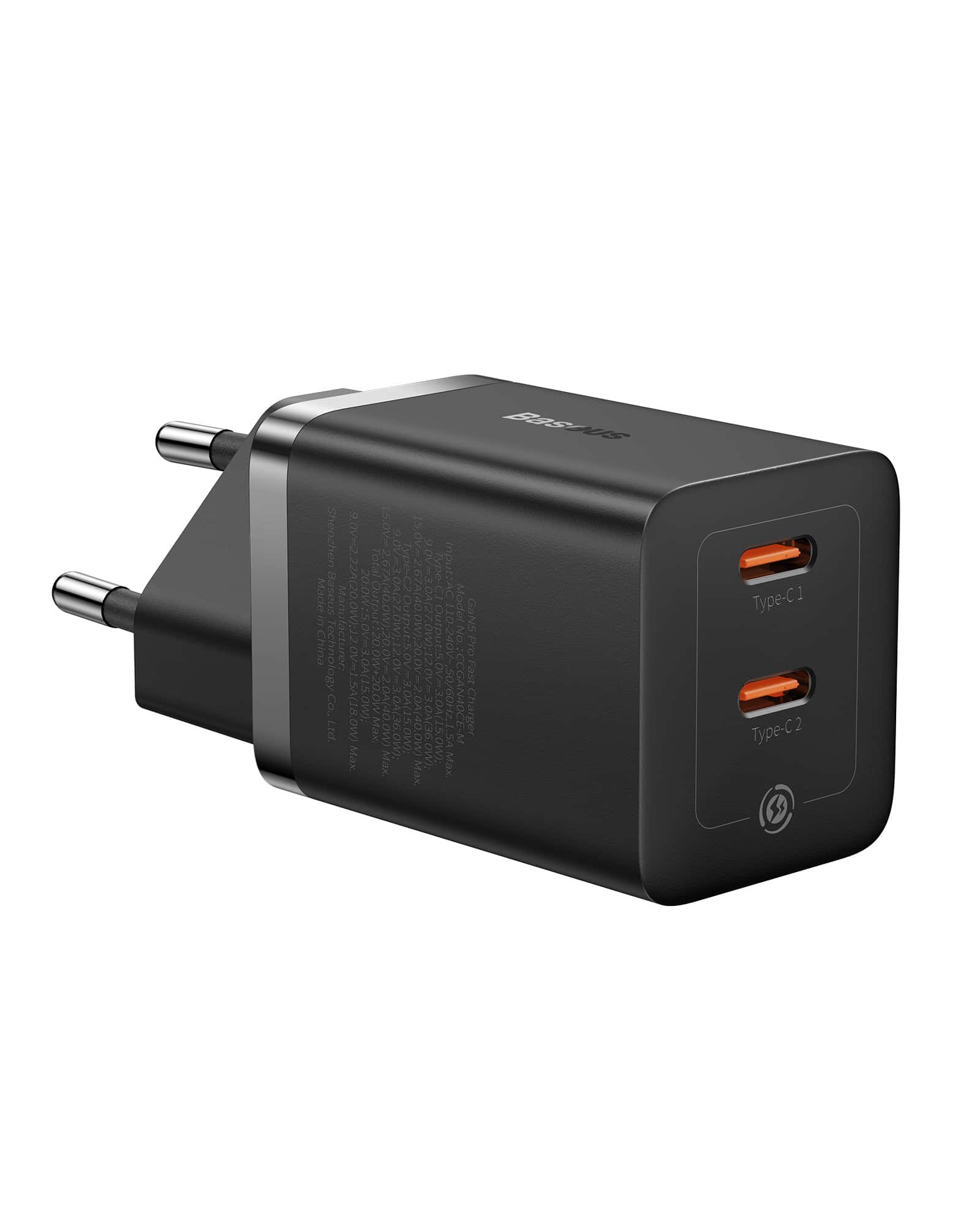 Baseus GaN5 Pro Fast Charger C+C 40W EU Black