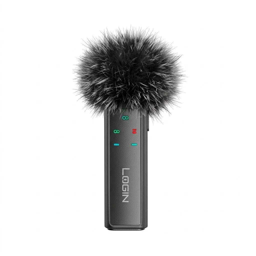 Login L-250 Micron Wireless Microphone with AI Noise Reduction, Dual-Mic Support & 2.4GHz Audio