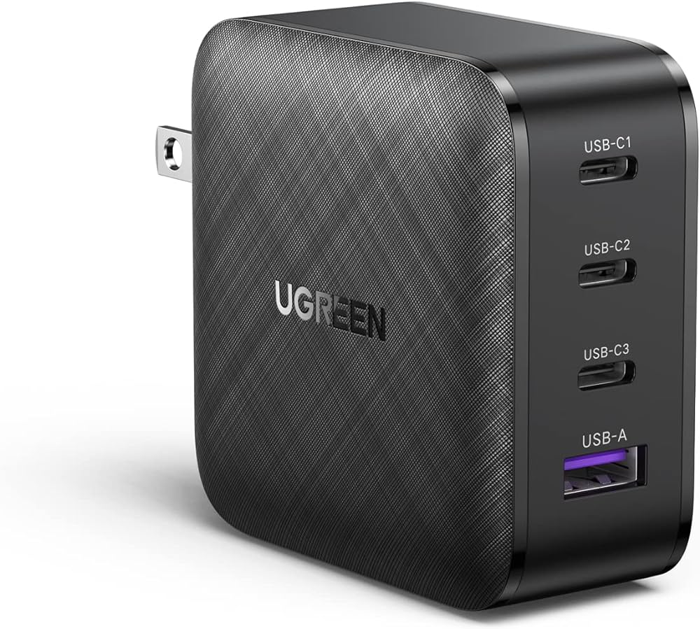 Ugreen 65W USB C Charger 4 Ports USB C Power Adapter GaN PD Fast Wall Charger Compatible with MacBook Pro