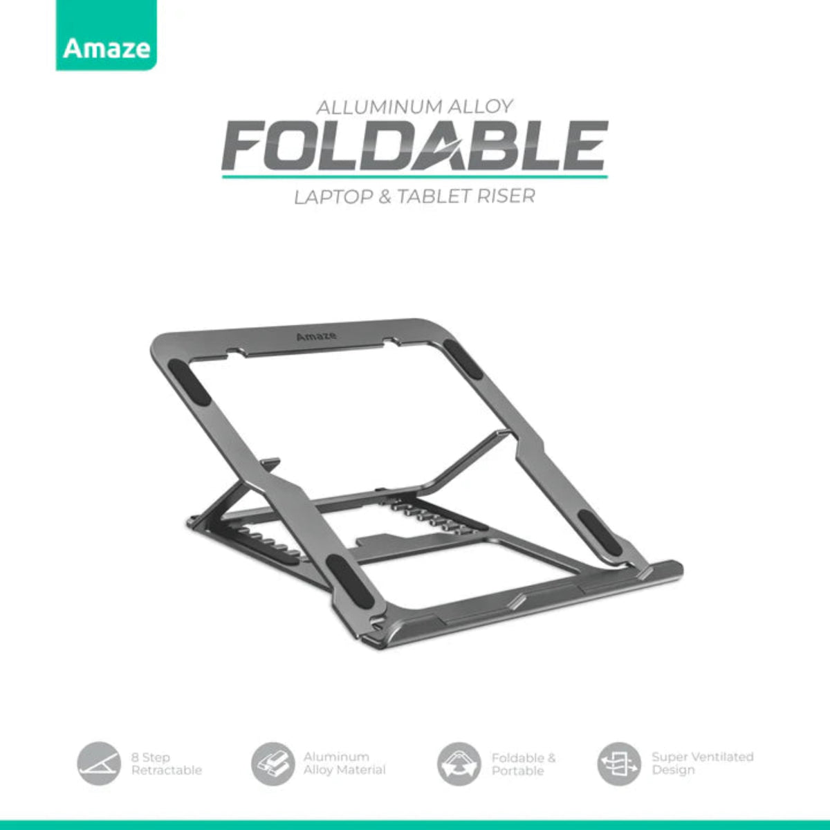 Amaze A535 Aluminum Alloy Foldable Laptop And Tablet Riser