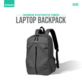 Amaze A940 Workie Synthetic Fiber Laptop Backpack – Black/Grey/Green/Blue | Best Price in Pakistan | Dynsol.pk