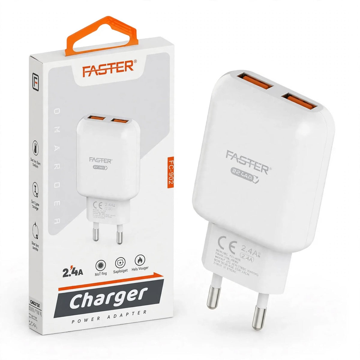 Faster FAC 902 Home Charger Type-C – USB-C Compatibility, Everyday Wall Charging