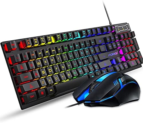 Forev FV-Q3055 USB Backlighted Keyboard and Mouse for PC