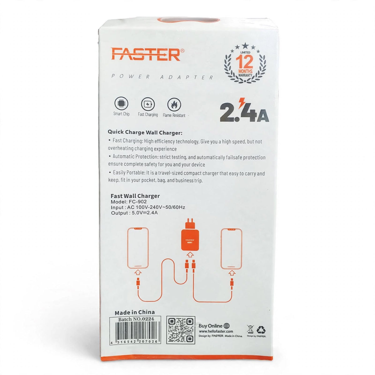 Faster FAC 902 Home Charger Micro – Micro-USB Compatibility, Everyday Charging